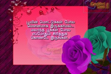 Tamil Motivational Quotes In HD Flower Photos With Super Tamil Kavithai Lines For Wishing Good Morning